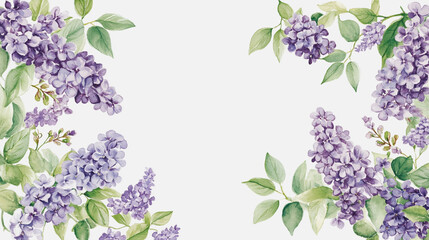 Elegant wedding invitation card background . Minimal hand painted watercolor Lilac flowers texture template background. Design for wedding, vip cover, poster, rsvp moderncard.Valentine's Day