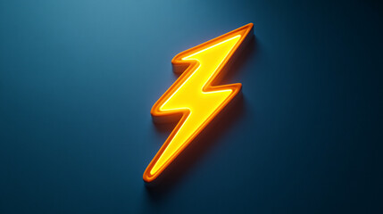 A cute 3D lightning bolt floats on a minimalistic background, symbolizing electricity, power, and vibrant energy with a playful twist, blending modern design with dynamic natural force.

