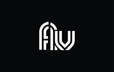 FLV Creative Unique Modern Letter Logo Design. Stylized logo featuring a unique letter design, presenting abstract minimalist aesthetics and modern appeal.