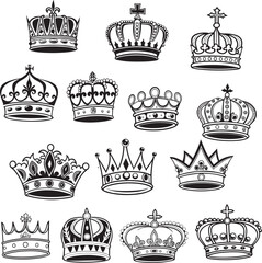set of crowns vector