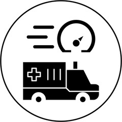 fast ambulance car icon design