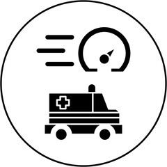 fast ambulance car icon design