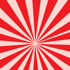 Retro comic rays red background. 