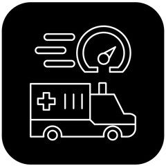fast ambulance car icon design
