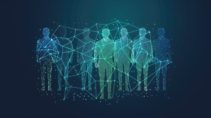 Human avatar gathering as group representation unity of people. Minimal style icons in digital form symbolized connection of network in community or teamwork of business team in organization. AIG53.