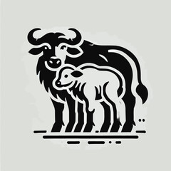 Buffalo Mother and Calf