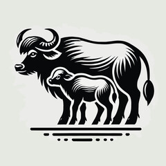 Buffalo Mother and Calf