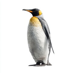 Fototapeta premium King penguin standing upright on white background