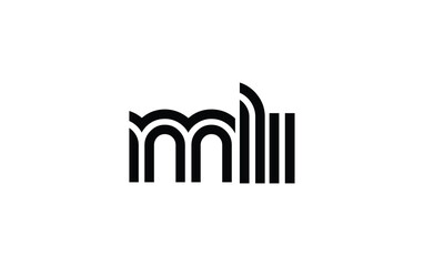 MLI Creative Unique Modern Letter Logo Design. Stylized logo featuring a unique letter design, presenting abstract minimalist aesthetics and modern appeal.