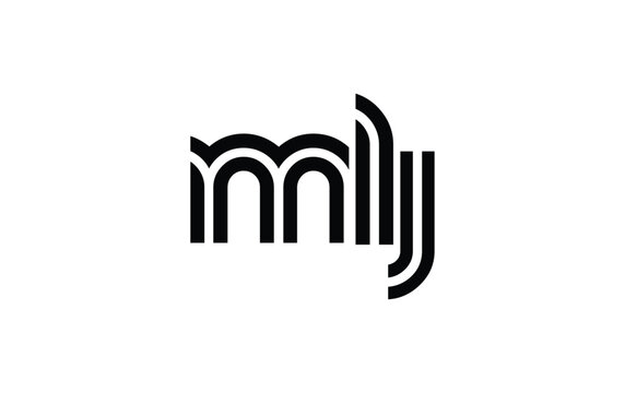MLJ Creative Unique Modern Letter Logo Design. Stylized logo featuring a unique letter design, presenting abstract minimalist aesthetics and modern appeal.
