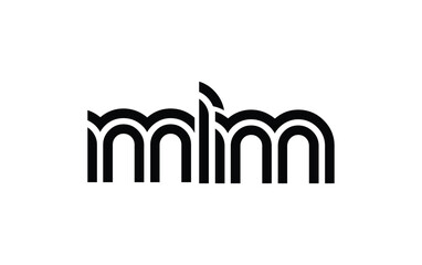 MLM Creative Unique Modern Letter Logo Design. Stylized logo featuring a unique letter design, presenting abstract minimalist aesthetics and modern appeal.