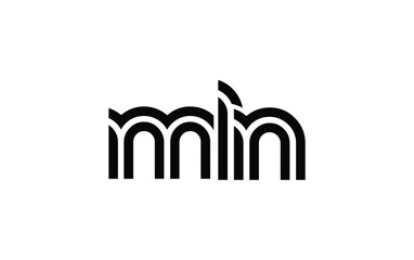 MLN Creative Unique Modern Letter Logo Design. Stylized logo featuring a unique letter design, presenting abstract minimalist aesthetics and modern appeal.