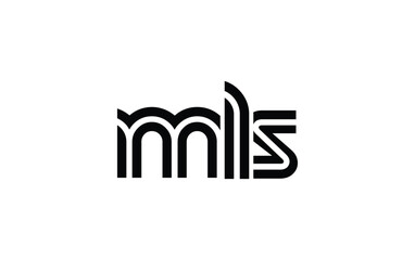 MLS Creative Unique Modern Letter Logo Design. Stylized logo featuring a unique letter design, presenting abstract minimalist aesthetics and modern appeal.