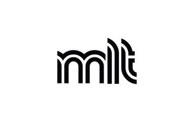 MLT Creative Unique Modern Letter Logo Design. Stylized logo featuring a unique letter design, presenting abstract minimalist aesthetics and modern appeal.