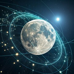 Obraz premium Planet Earth from space with network representing international communication, technology and travel. 3D illustration.
