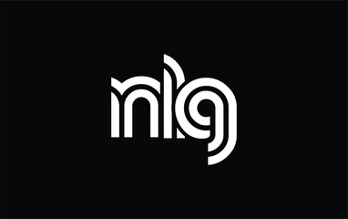 NLG Creative Unique Modern Letter Logo Design. Stylized logo featuring a unique letter design, presenting abstract minimalist aesthetics and modern appeal.