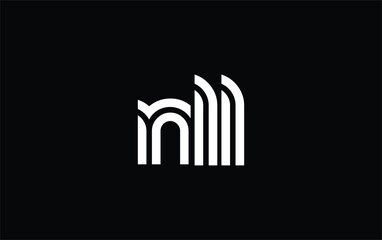 NLL Creative Unique Modern Letter Logo Design. Stylized logo featuring a unique letter design, presenting abstract minimalist aesthetics and modern appeal.