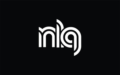 NLQ Creative Unique Modern Letter Logo Design. Stylized logo featuring a unique letter design, presenting abstract minimalist aesthetics and modern appeal.