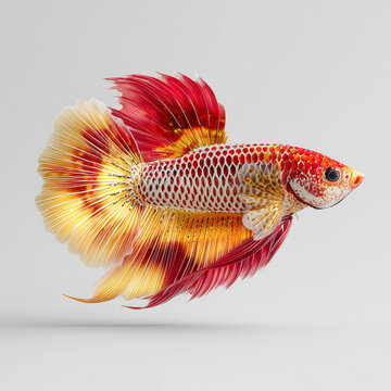 Crimson Red Betta Fish Printable Wall Art | Fluid Motion D&eacute;cor