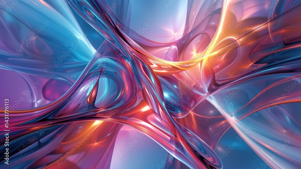 Poster digital tunnel with bright light and colorful pixels. digital artwork of circle shape and portal wit