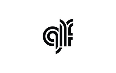 QLF Creative Unique Modern Letter Logo Design. Stylized logo featuring a unique letter design, presenting abstract minimalist aesthetics and modern appeal.