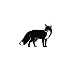black Fox icon on the background, vector illustration