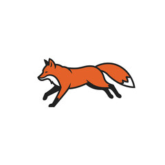 black Fox icon on the background, vector illustration