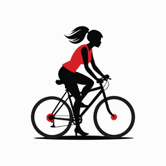 Obraz premium stylish cycling silhouette vector art illustration