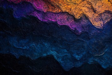 Naklejka premium Abstract texture with orange, purple, and blue tones creating a dynamic and colorful cosmic design