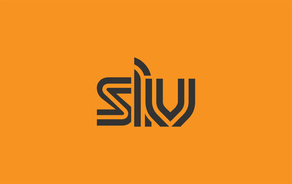 SLV Creative Unique Modern Letter Logo Design. Stylized logo featuring a unique letter design, presenting abstract minimalist aesthetics and modern appeal.