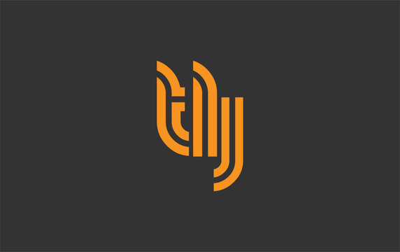 TLJ Creative Unique Modern Letter Logo Design. Stylized logo featuring a unique letter design, presenting abstract minimalist aesthetics and modern appeal.