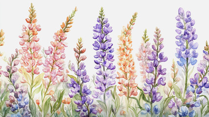 Naklejka premium Elegant wedding invitation card background . Minimal hand painted watercolor Lilac flowers texture template background. Design for wedding, vip cover, poster, rsvp moderncard.Valentine's Day