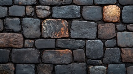 Dark Cobblestone Wall Texture: A Rustic Stone Background