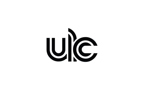 ULC Creative Unique Modern Letter Logo Design. Stylized logo featuring a unique letter design, presenting abstract minimalist aesthetics and modern appeal.