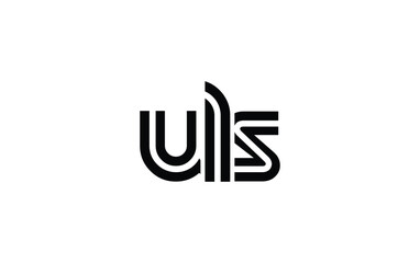 ULS Creative Unique Modern Letter Logo Design. Stylized logo featuring a unique letter design, presenting abstract minimalist aesthetics and modern appeal.