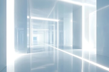 Fototapeta premium Futuristic, bright hallway
