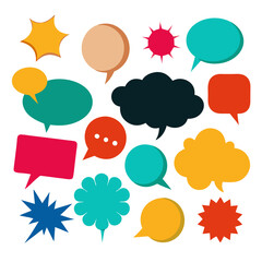 Fototapeta premium set of colorful speech bubbles