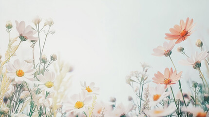 Elegant wedding invitation card background . Minimal hand painted watercolor Chamomile flowers texture template background. Design for wedding, vip cover, poster, rsvp moderncard.Valentine's Day

