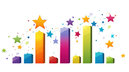 Colorful Stars and Bars Isolated on White Background