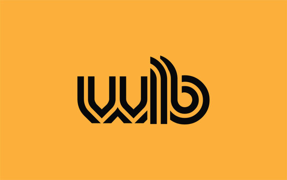WLB Creative Unique Modern Letter Logo Design. Stylized logo featuring a unique letter design, presenting abstract minimalist aesthetics and modern appeal.