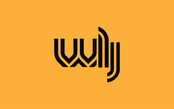 WLJ Creative Unique Modern Letter Logo Design. Stylized logo featuring a unique letter design, presenting abstract minimalist aesthetics and modern appeal.