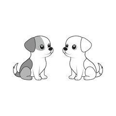Baby Dog simple clipart illustration