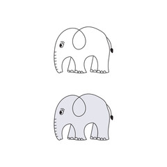 Elephant simple clipart illustration