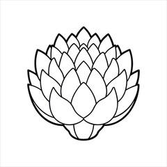 Hand Drawn Artichoke Vector Coloring Shee