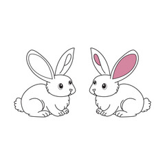 Rabbit simple clipart illustration
