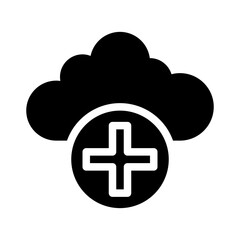 cloud health glyph icon