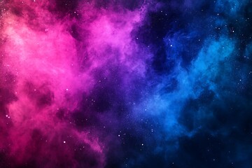 Naklejka premium Purple, pink, and blue cosmic nebula background with stars for a dreamy and mystical space design