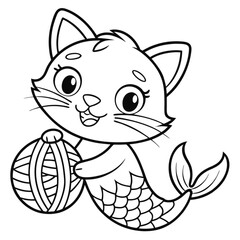 Cute Mermaid Coloring Pages For Kids