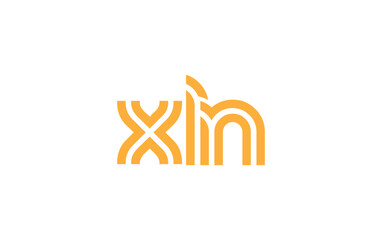 XLN Creative Unique Modern Letter Logo Design. Stylized logo featuring a unique letter design, presenting abstract minimalist aesthetics and modern appeal.