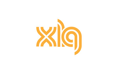 XLQ Creative Unique Modern Letter Logo Design. Stylized logo featuring a unique letter design, presenting abstract minimalist aesthetics and modern appeal.